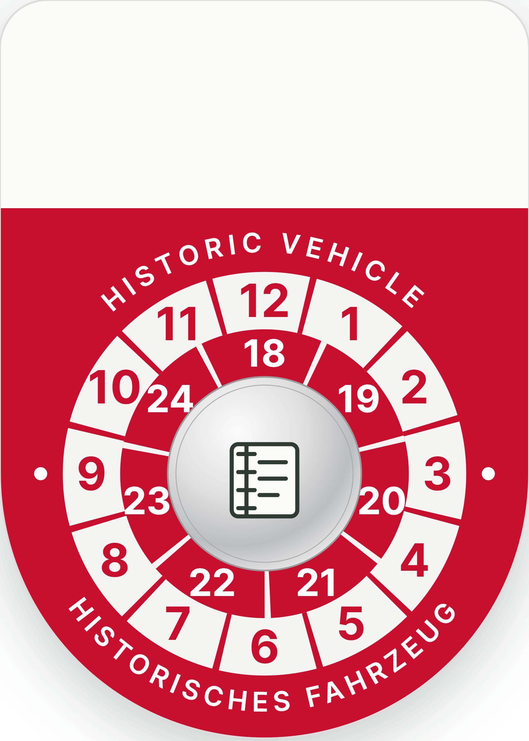Rotes Pickerl – Begutachtungsplakette für historische Fahrzeuge